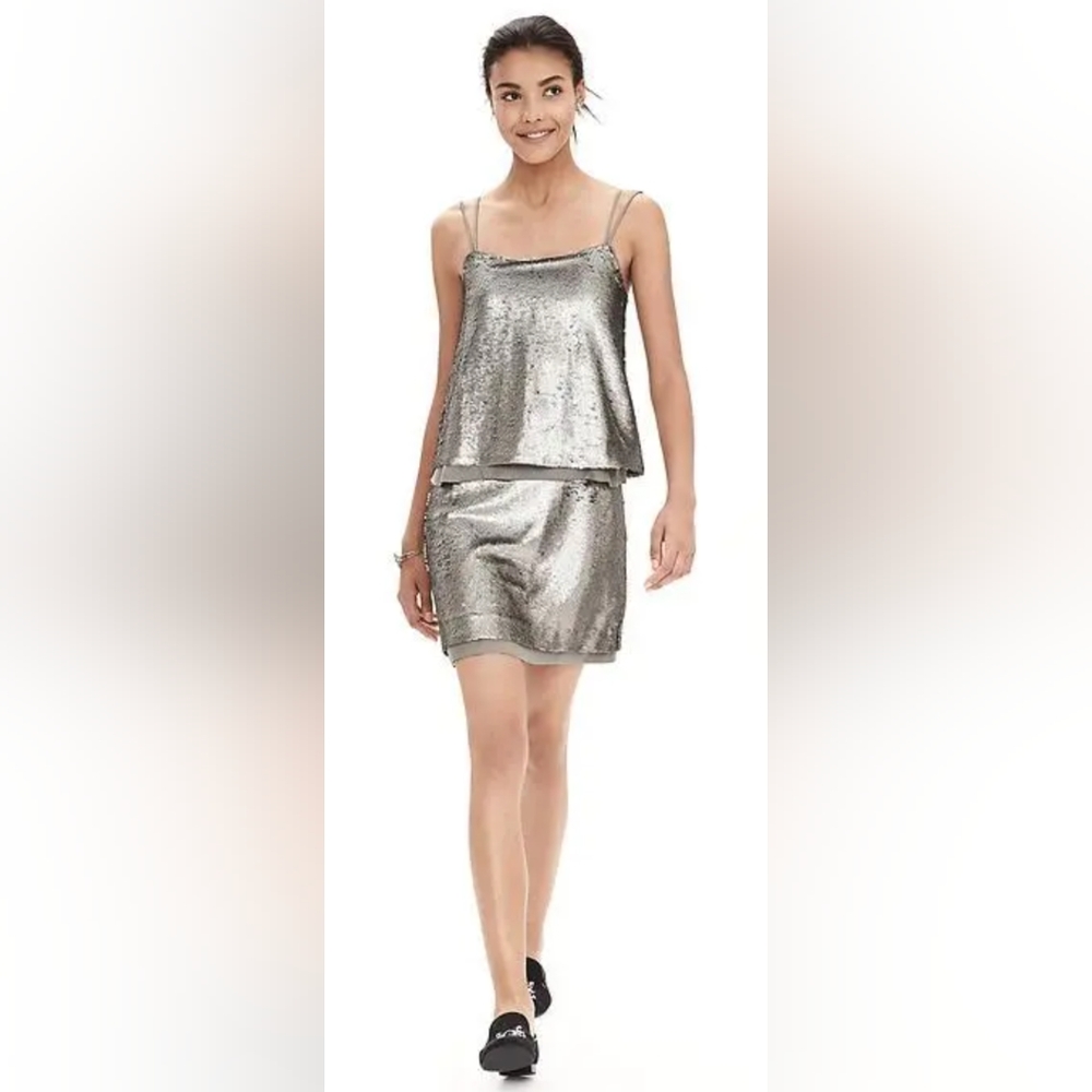 Banana Republic Strappy Sequin Dress Sz0